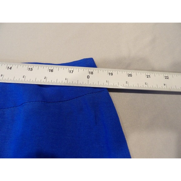 Ashley Stewart 18 Skirt Blue Ramie Rayon Blue Pencil Straight Career Zip Plus - Picture 7 of 11